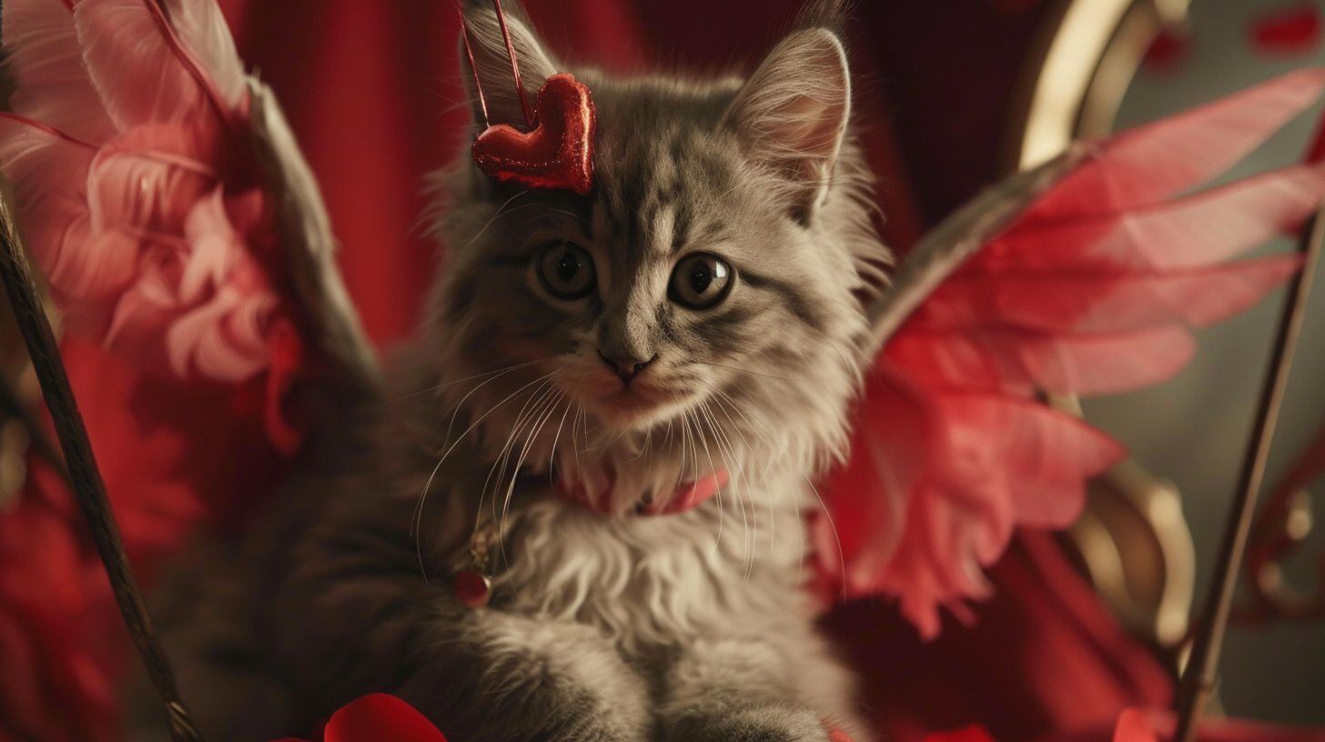 Mascotas en trajes de Cupido posando para la cámara, demostrando afecto y alegría - (Imagen Ilustrativa Infobae)