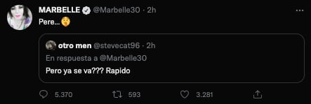 La cantante de tecnocarrilera respondió los ataques que ha recibido en Twitter tras el triunfo de Gustavo Petro a la presidencia. Tomada de Twitter @Marbelle30