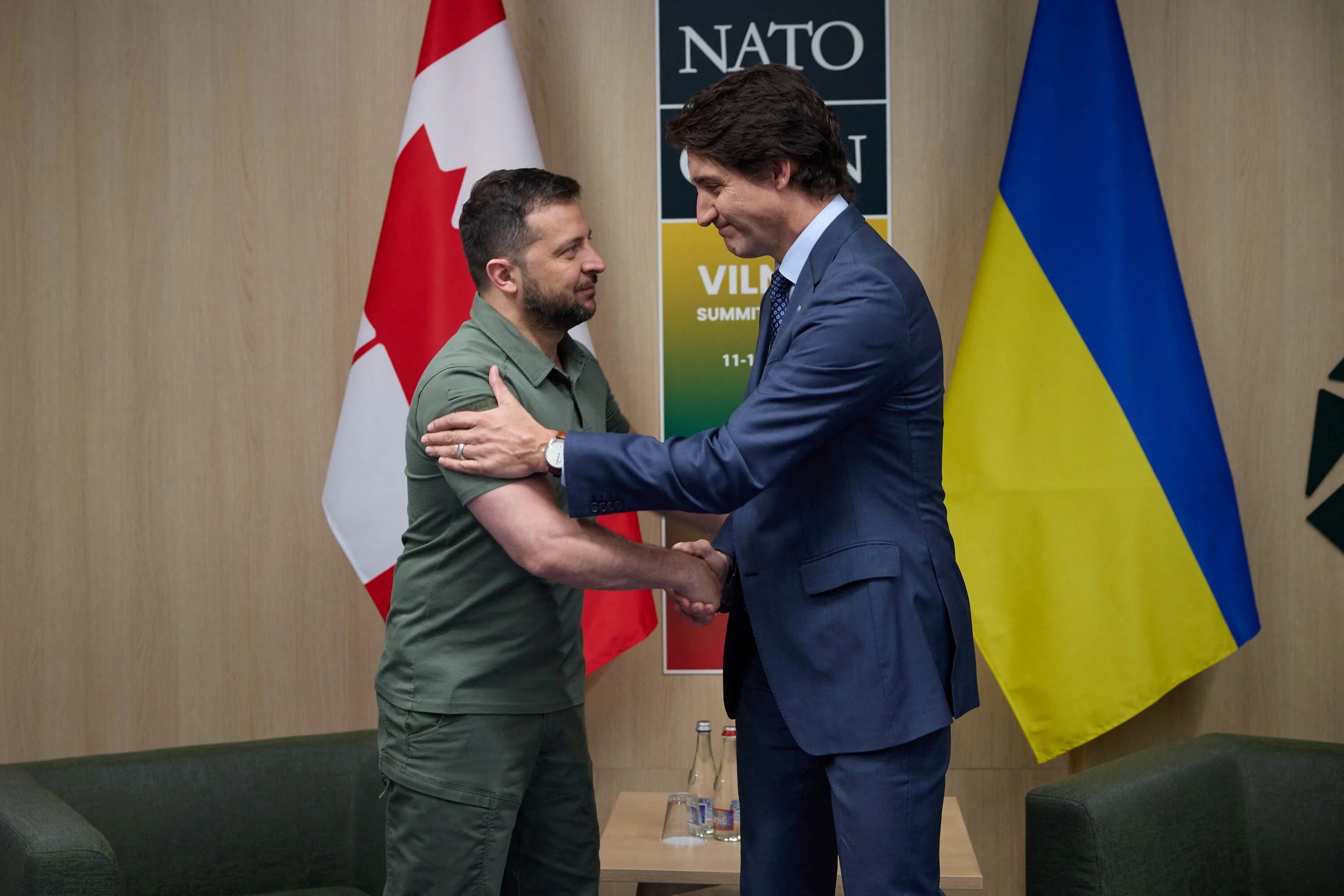 Zelensky y el premier canadiense, Justin Trudeau (via Reuters)