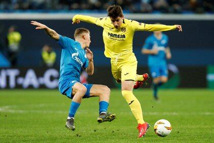 Foto de archivo de Santiago Cáseres en un partido de la Liga Europa entre Villarreal y Zenit. Estadio San Petersburgo, Rusia. 7 de marzo de 2019.
REUTERS/Anton Vaganov