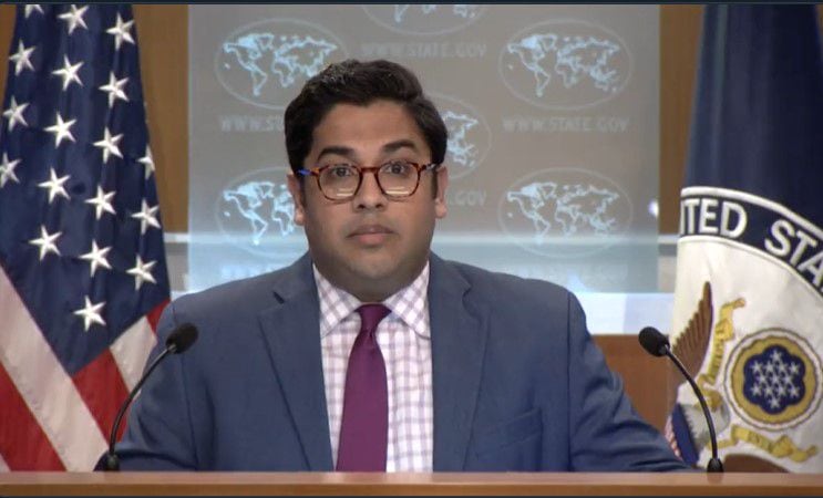 El portavoz del Departamento de Estado de EEUU, Vedant Patel. (Captura, Twitter/StateDeputySpox)
