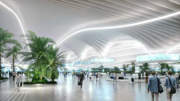 Una vez completado, el DWC cubrirá 69 kilómetros cuadrados, contando con 400 puertas de avión y cinco pistas paralelas. (Oficina de prensa de Dubai)