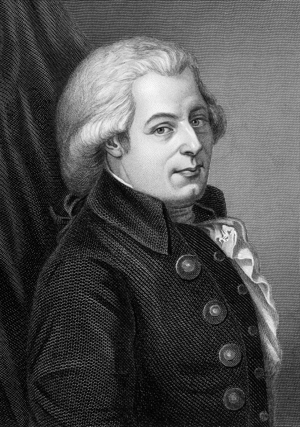 Wolfgang Amadeus Mozart, en un grabado de 1857 en honor a su genio.