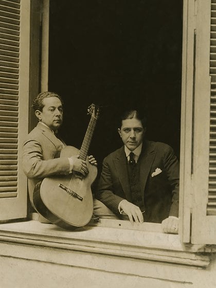 El "Dúo": Carlos Gardel junto a José Razzano.