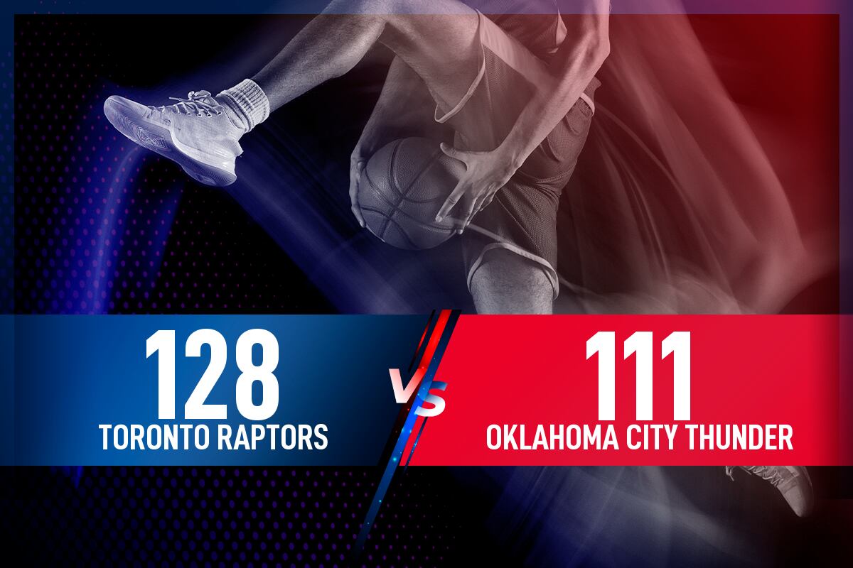 Toronto Raptors - Oklahoma City Thunder: Resultado, resumen y estadísticas en directo del partido de la NBA