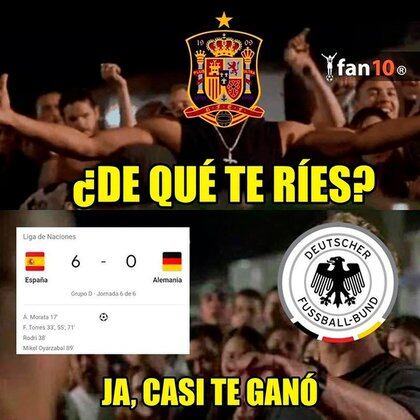 España goleó 6-0 a Alemania y estallaron los memes