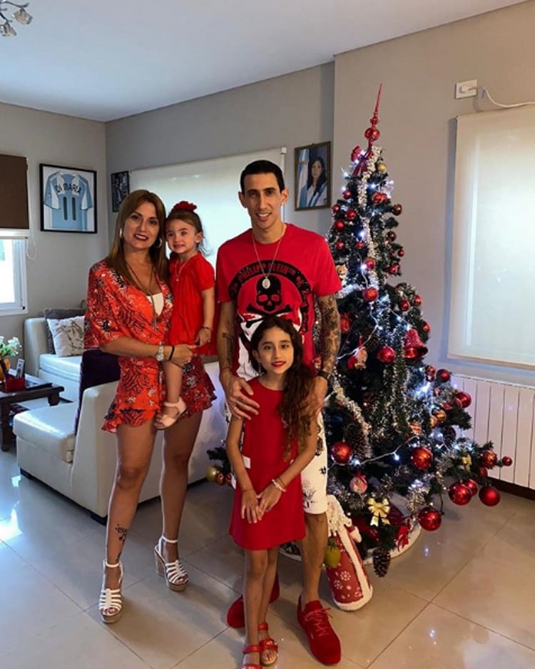 Ángel Di María la pasó junto a su esposa y sus dos hijas