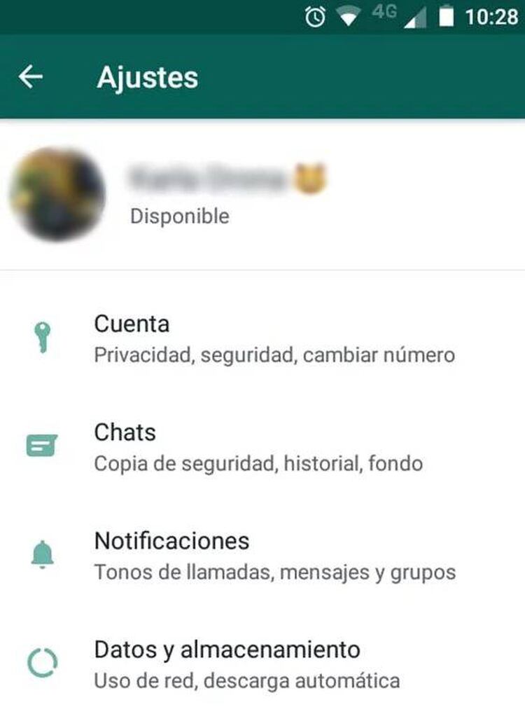 En ajustes del perfil se puede acceder a más datos