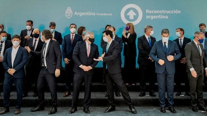 Alberto Fernández durante la reunión de diciembre en la que los gobernadores le pidieron suspender las PASO (Presidencia)