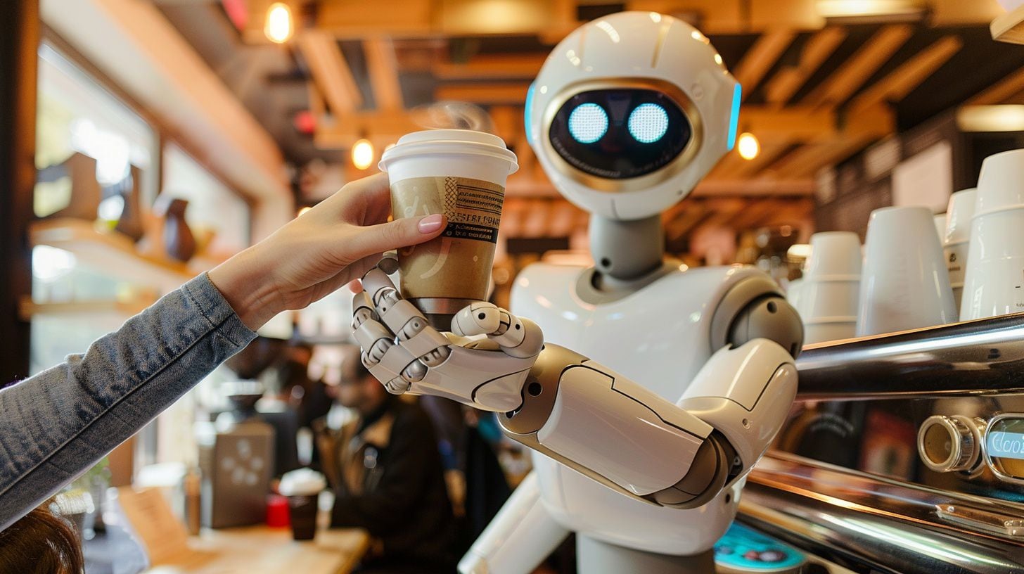 Un robot barista AI, IA, preparando un café en una cafetería -  (Imagen Ilustrativa Infobae)