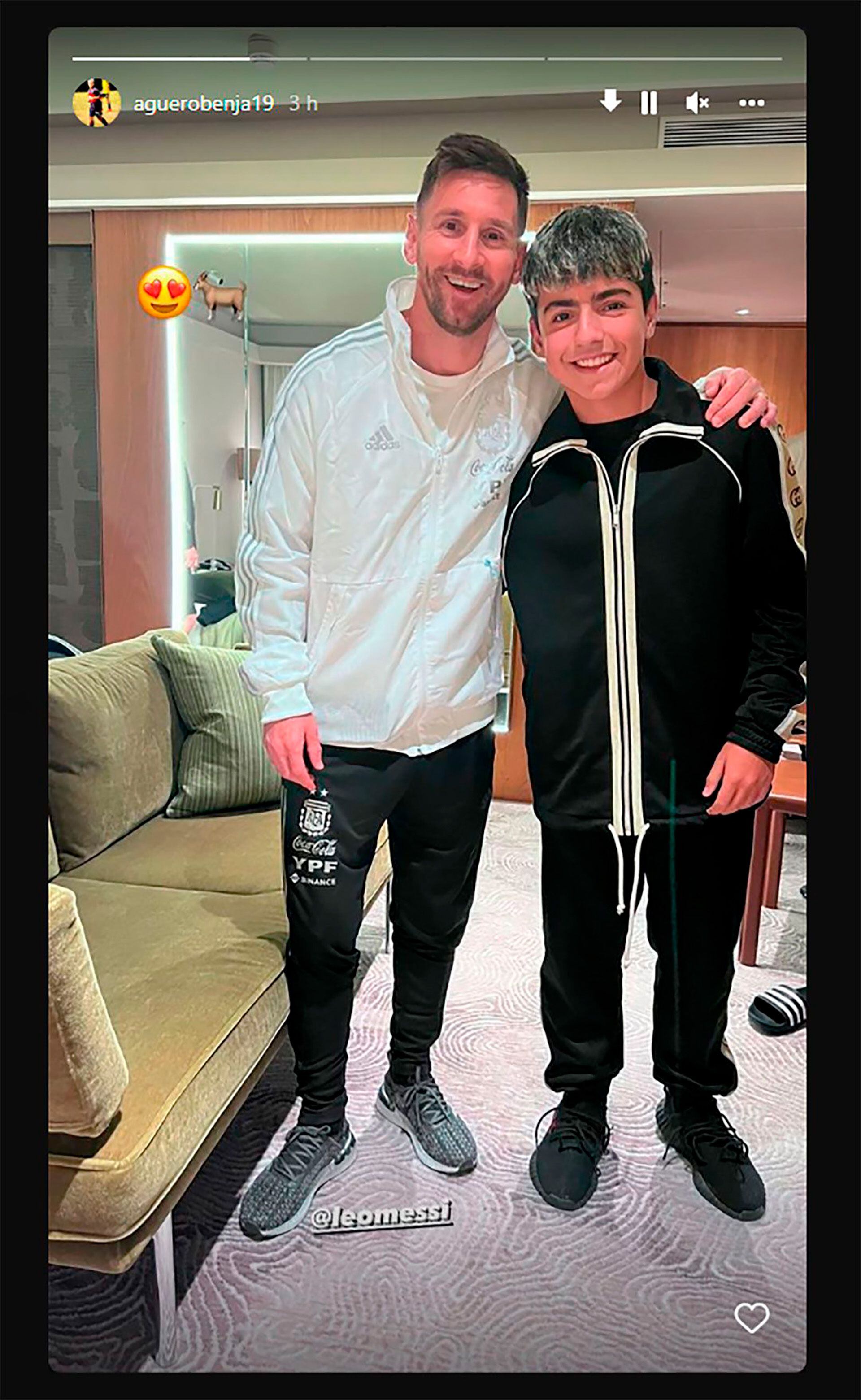 Messi y Benjamín Agüero