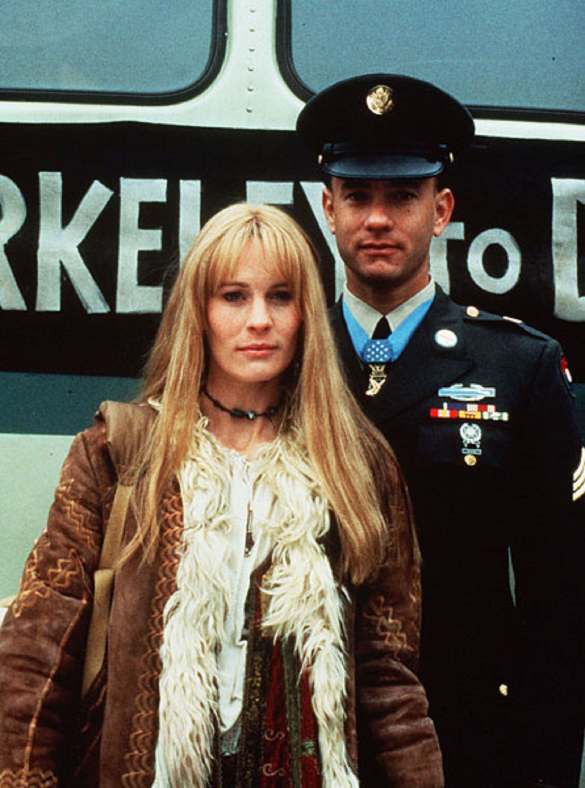 Con Tom Hanks, como la inolvidable Jenny en Forrest Gump