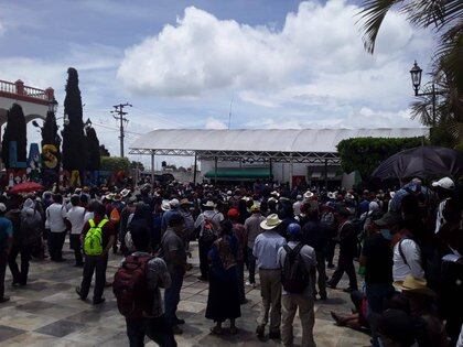 Más de 1,500 indígenas se reunieron en Chiapas para manifestarse en contra del coronavirus (Foto: Facebook@Luz Yfuerza Del Pueblo Chiapas)