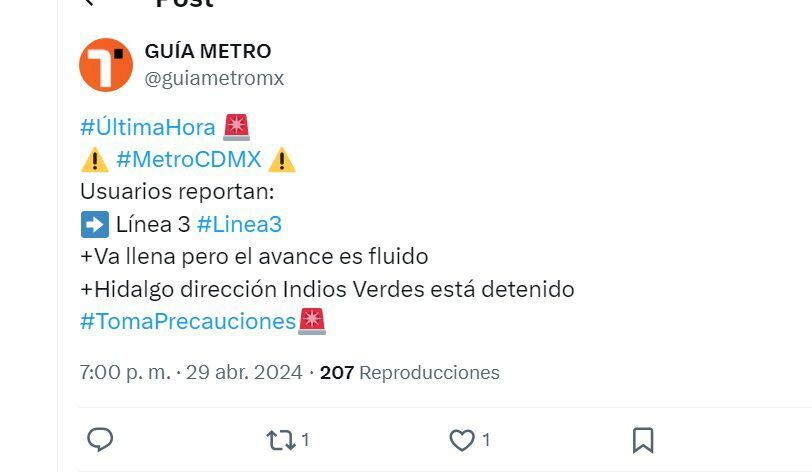 Metro CDMX - 29 abril