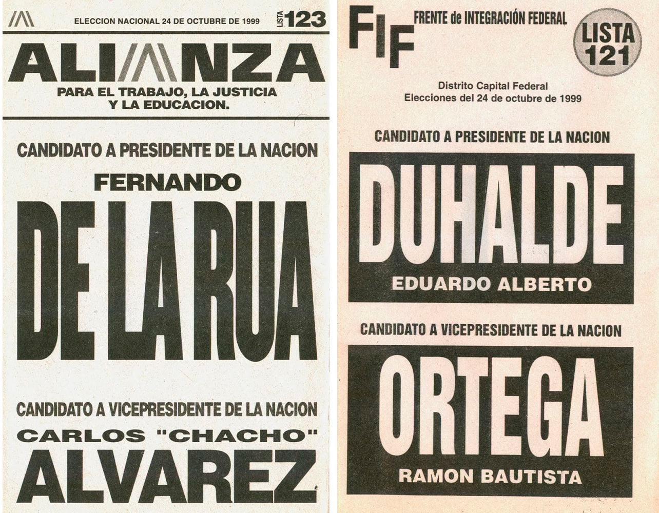 La competencia De la Rúa y Duhalde en la elección de 1999