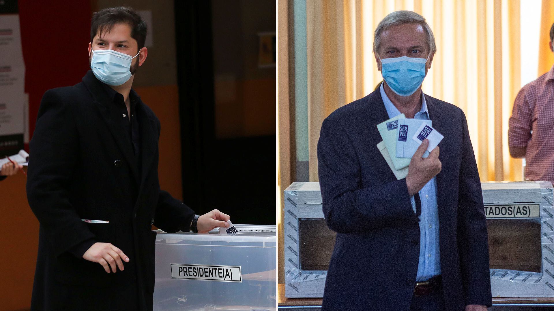 Gabriel Boric y José Antonio Kast votaron en la mañana de este domingo
