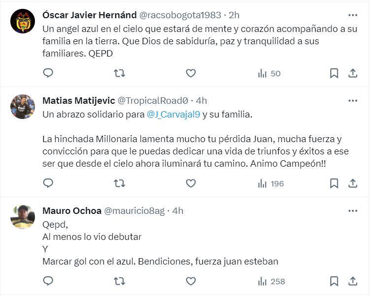Las reacciones tras la muerte de Juan Esteban Carvajal