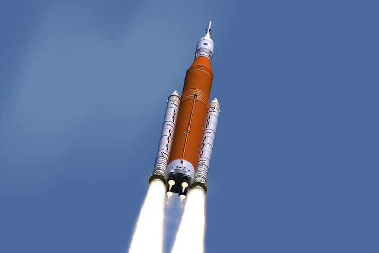 Así lucirá el cohete SLS que prepara la NASA para los viajes tripulados a la Luna y Marte (NASA)