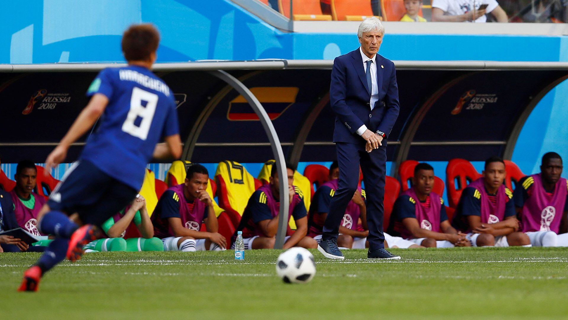 José Pékerman con Colombia en el Mundial de Rusia 2018. REUTERS/Jason Cairnduff