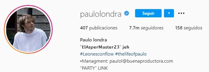 Paulo Londra (Foto: Instagram)