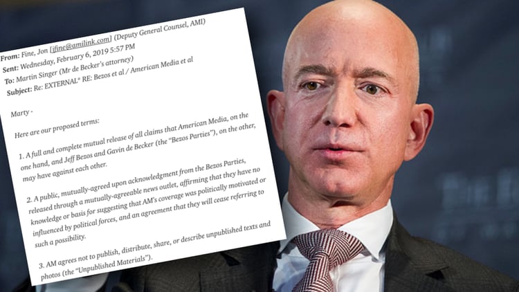 Bezos hizo públicos algunos de los mensajes que le enviaron en medio de su conflicto con el National Enquirer