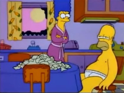 Homero Simpson y las rebanadas de queso