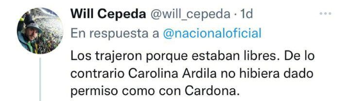 Hinchas de Atlético Nacional reclamaron a la dirigencia por la falta de refuerzos / Captura de pantalla de Twitter