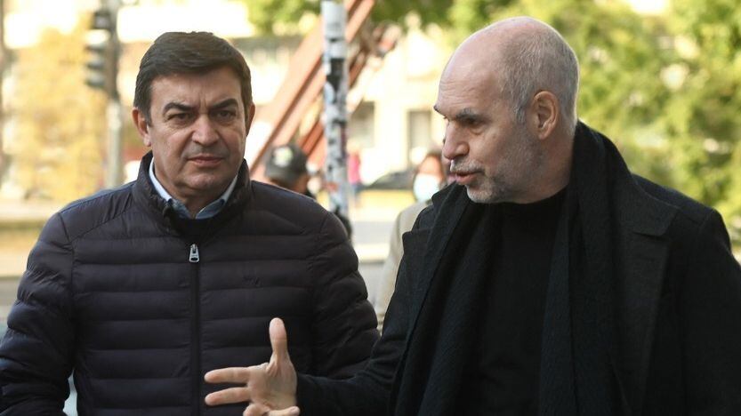 Diego Santilli, Omar De Marchi y Horacio Rodríguez Larreta