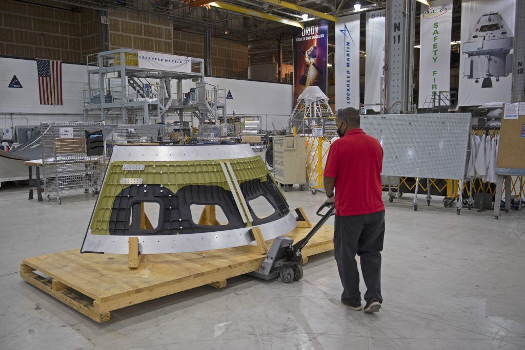 The first piece of the Orion spacecraft’s pressure vessel for Artemis III – the mission that will land the first woman and next man on the Moon in 2024 – has arrived at NASA. The cone panel that will house the windows astronauts will use to view the Moon was designed by Orion’s lead contractor, Lockheed Martin, and manufactured by AMRO Fabricating Corp., of South El Monte, California. It arrived at NASA’s Michoud Assembly Facility in New Orleans on Aug. 21. In the coming months, the other six elements of the pressure vessel will arrive at Michoud where they will be welded together to build the underlying structure of Orion.