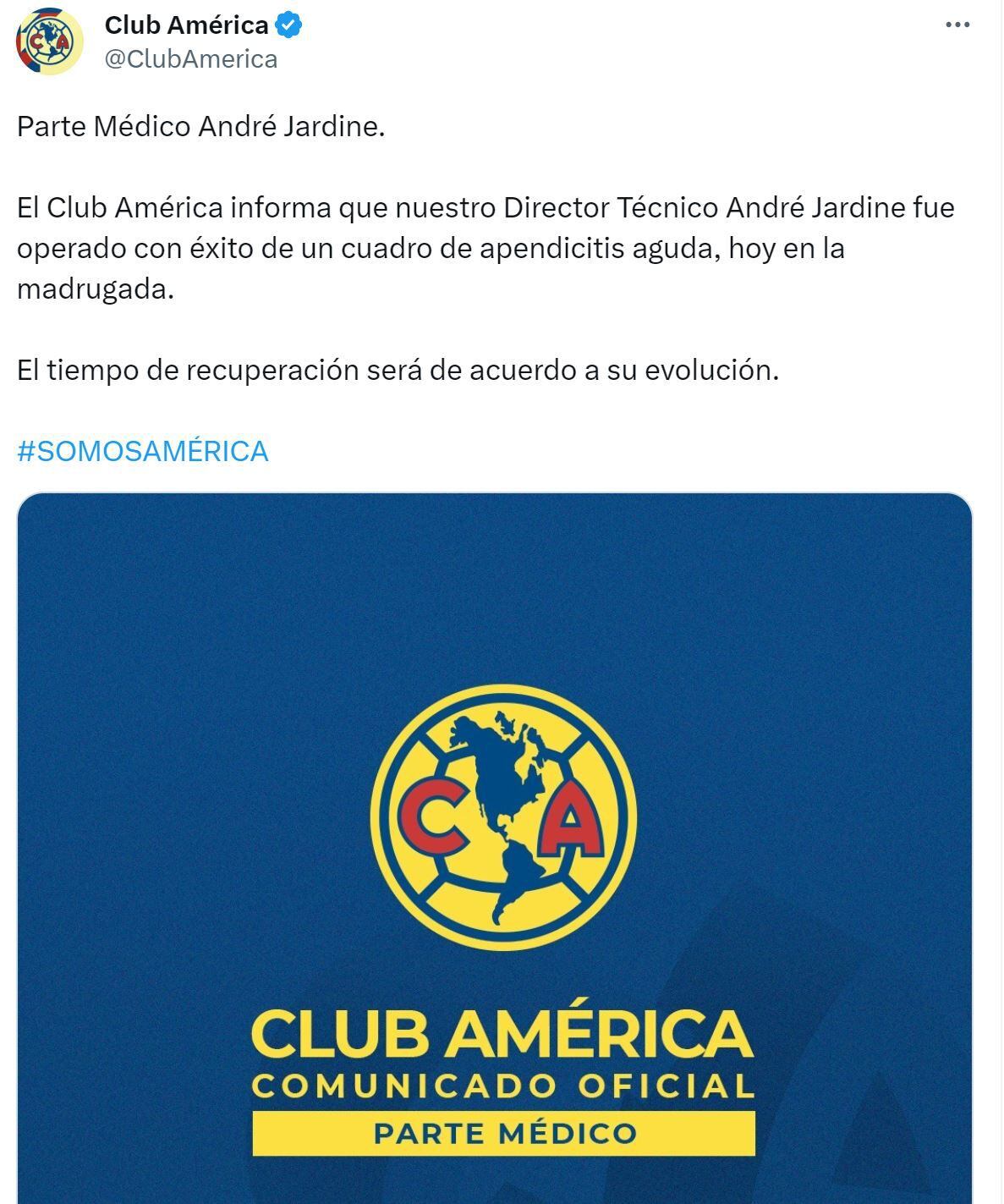 Se perderá el Clásico? André Jardine, DT del América, es operado de  emergencia - Infobae