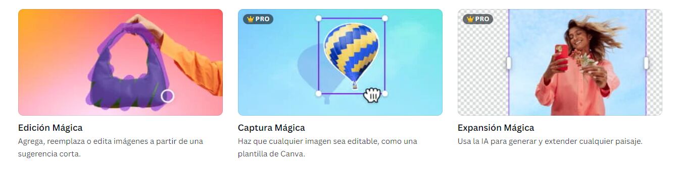 Las herramientas con IA para la edición de fotos en Canva. (infobae)