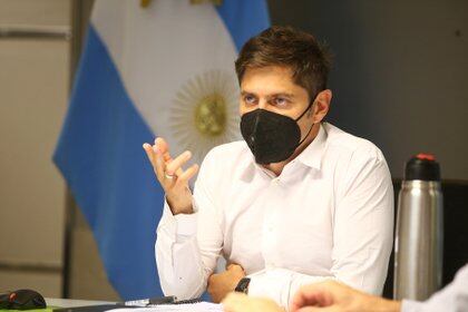 Axel Kicillof, al exponer en una reunión virtual con intendentes de la provincia de Buenos Aires. Presionó para endurecer las medidas