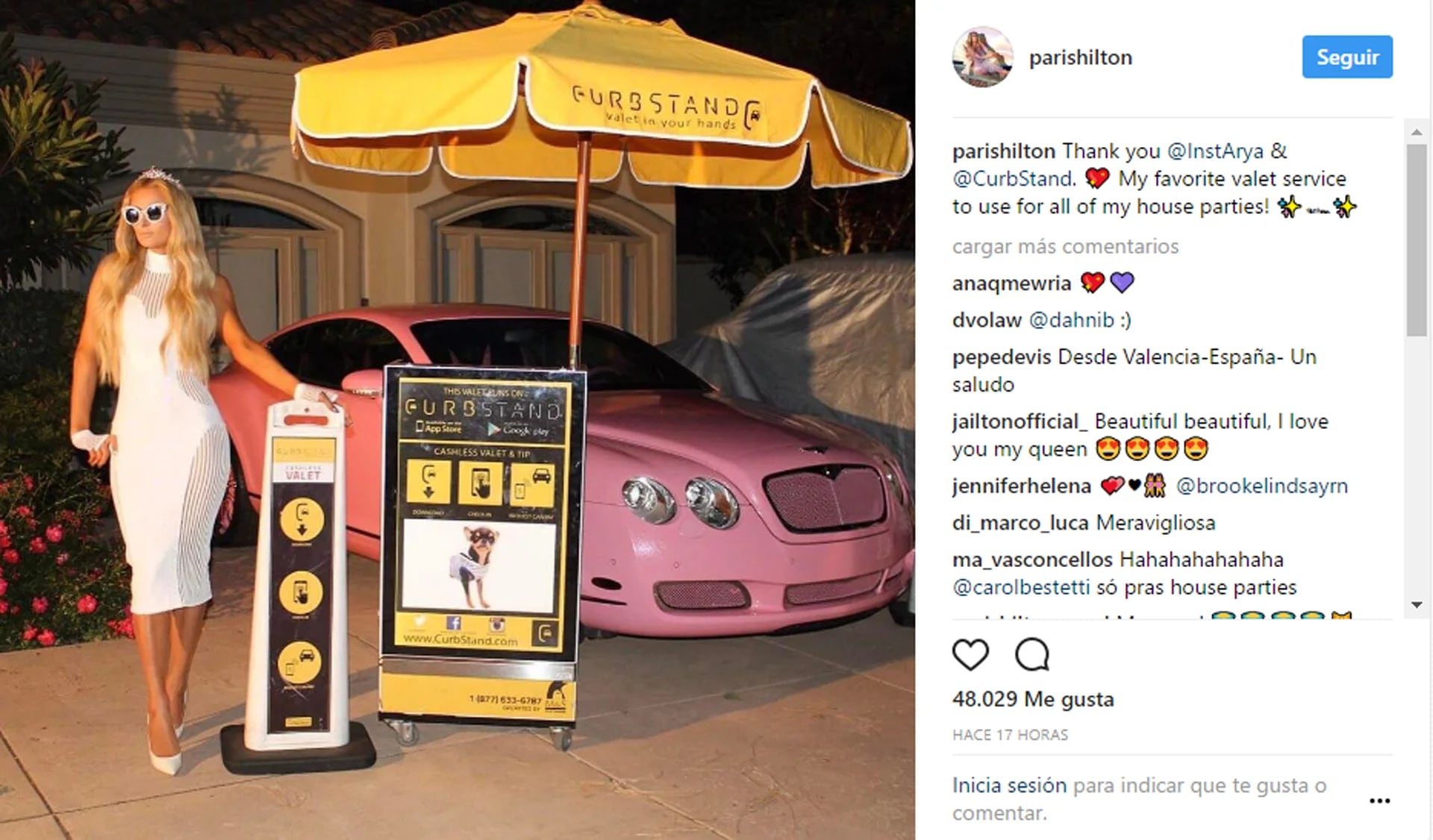 Paris Hilton y su Bentley rosa: la primera mediática estadounidense suele presumir de sus bienes materiales