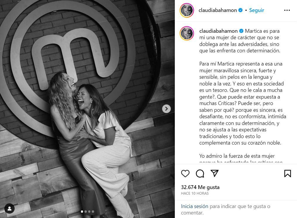 Claudia Bahamón y Martha Isabel Bolaños compartieron en el set de MasterChef Celebrity - crédito @claudiabahamon/Instagram