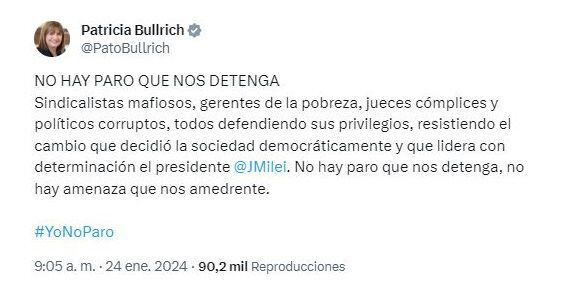 Poste de Patricia Bullrich