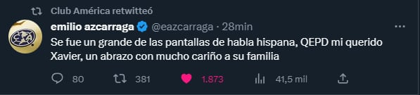 Emilio Azcárraga reaccionó a la muerte de Chabelo (Twitter/ClubAmérica)