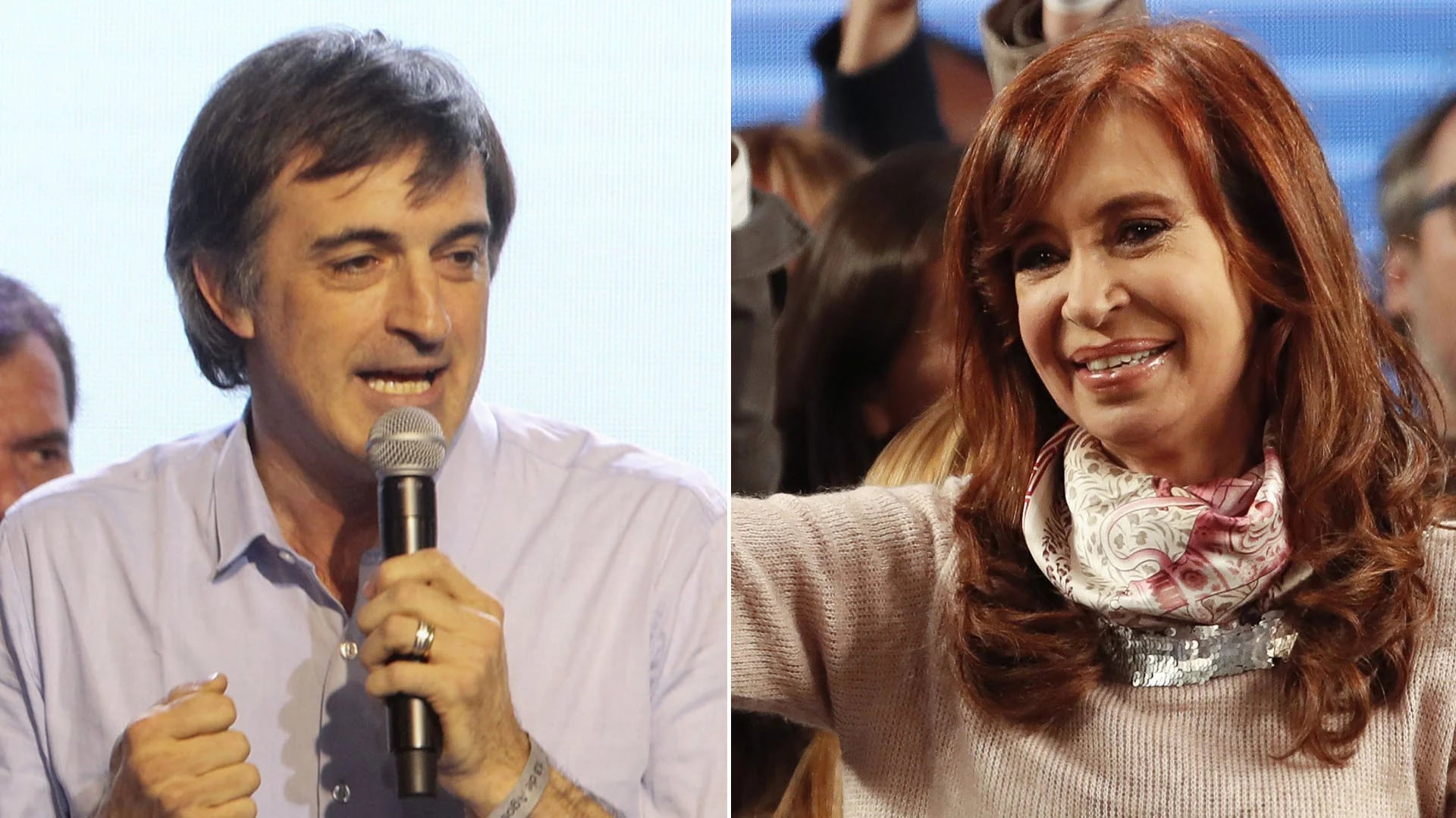 Esteban Bullrich y Cristina Kirchner, candidatos del oficialismo y la oposición en la provincia de Buenos Aires