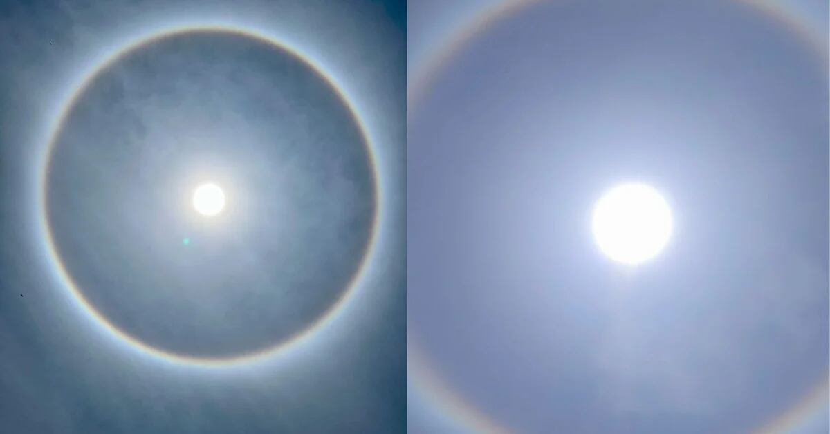 A solar halo surprises in the sky of Lima this Sunday