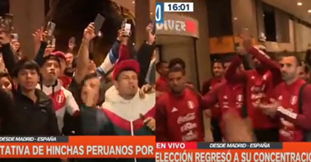 Peruvian National Team: Supporters gave a warm welcome outside the Madrid concentration