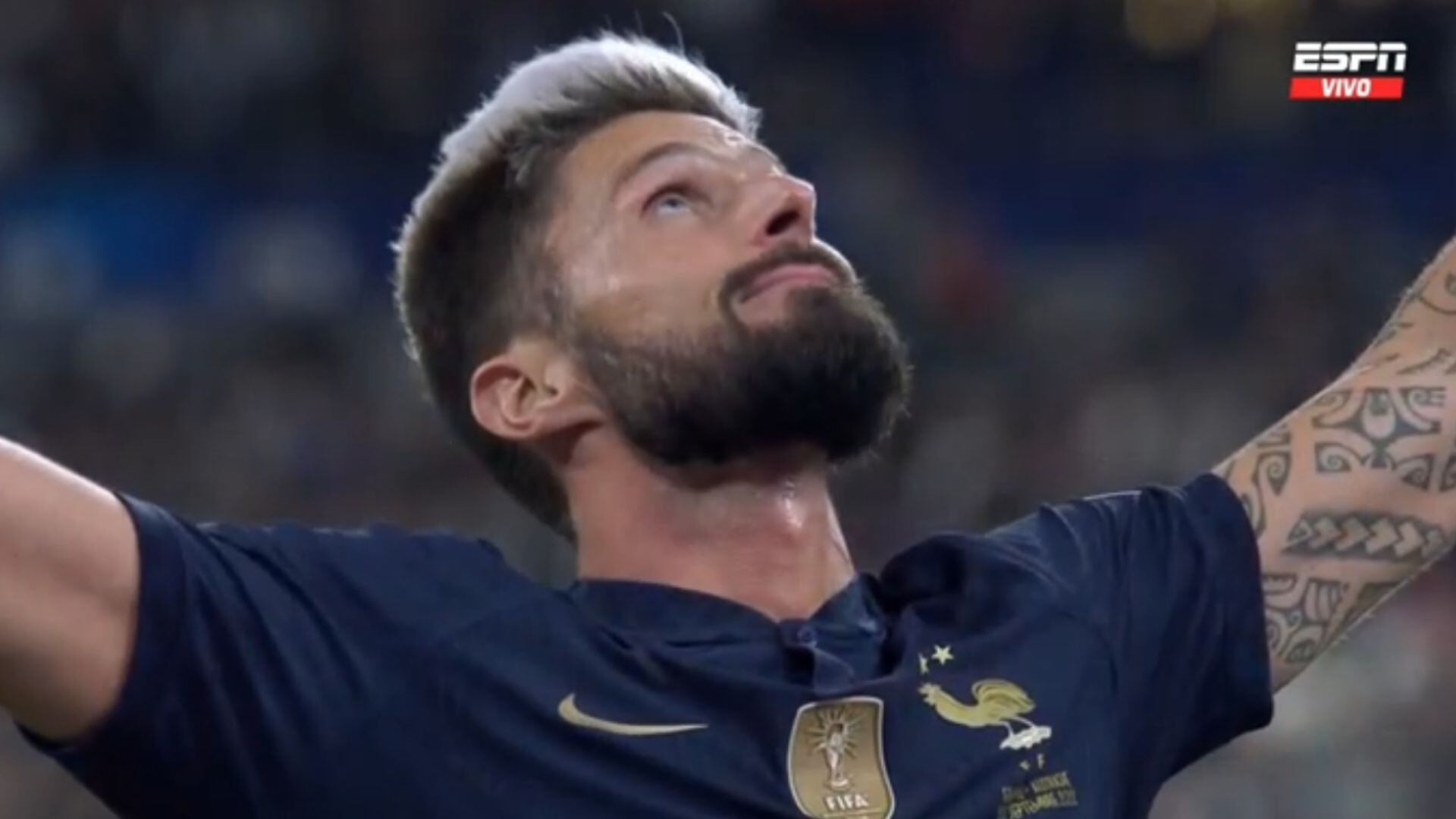 Gol de Olivier Giroud  para el 2-0 de Francia ante Austria.