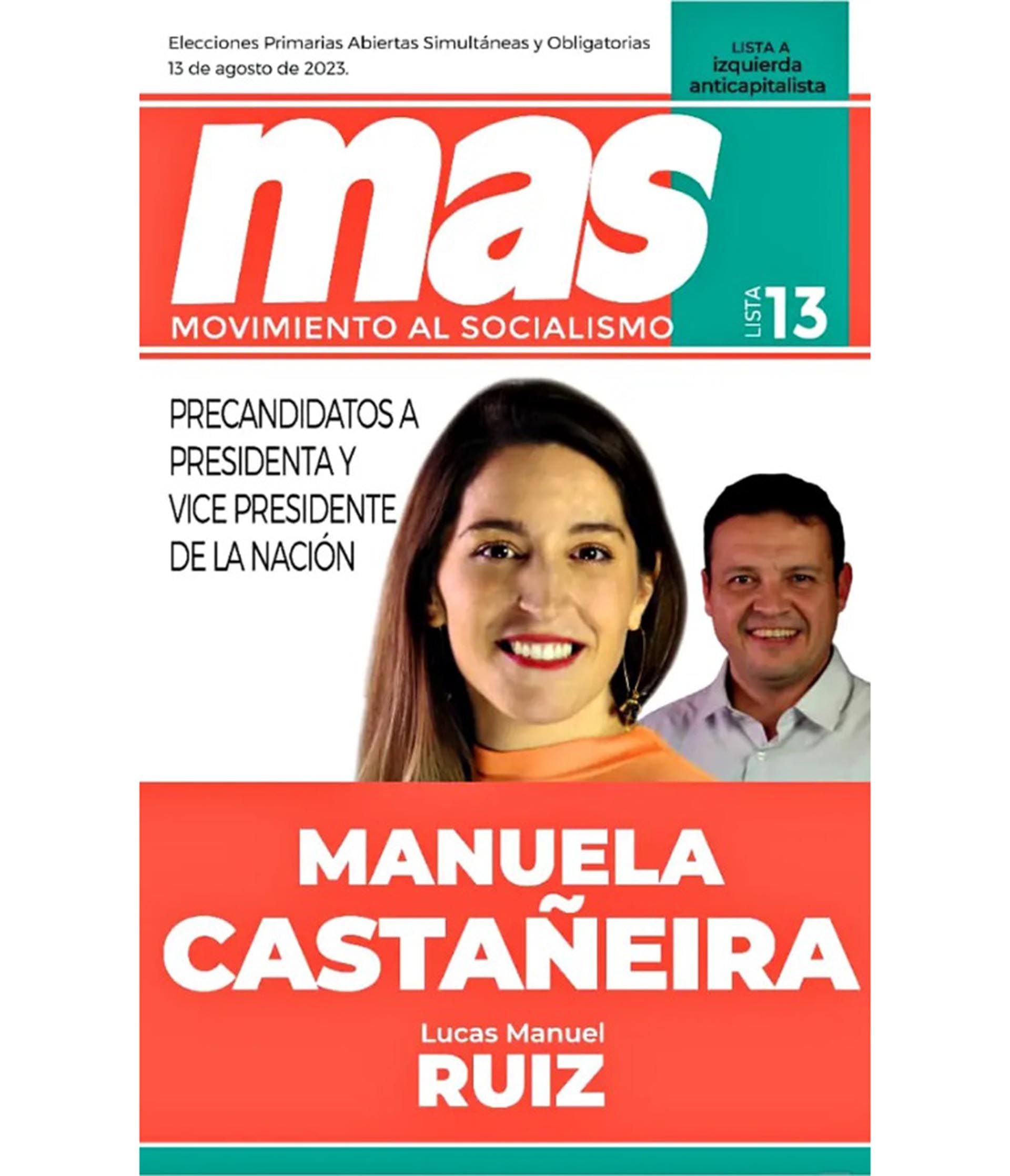 Boleta PASO 2023 Manuela Castañeira