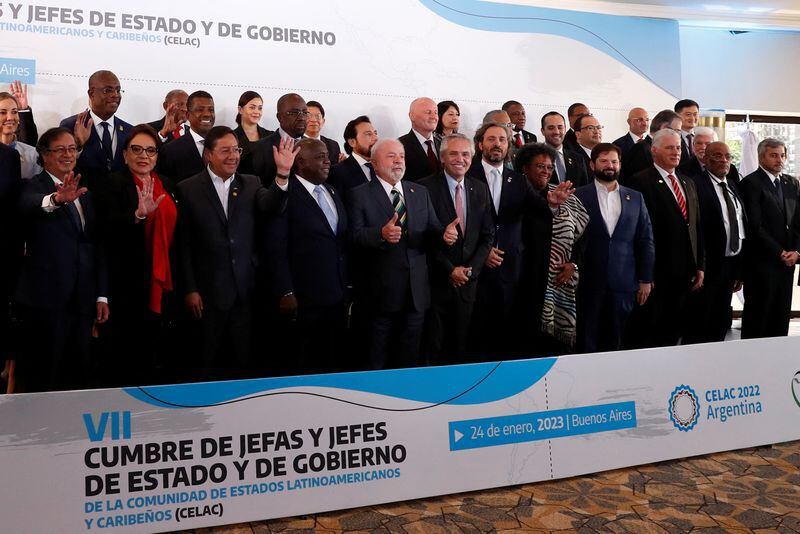 Cumbre de Jefes de Estado y de Gobierno de la CELAC en Buenos Aires, en enero de 2023. En julio se hará la Cumbre Unión Europea-CELAC en Bruselas (REUTERS/Agustin Marcarian)