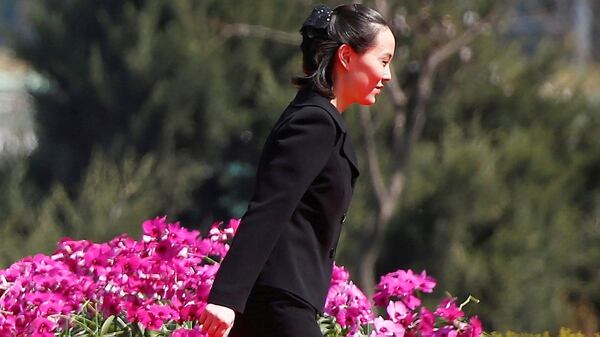 Kim Yo Jong, hermana del dictador norcoreano, durante la inauguración de un complejo de residencias en Pyongyang (Reuters)