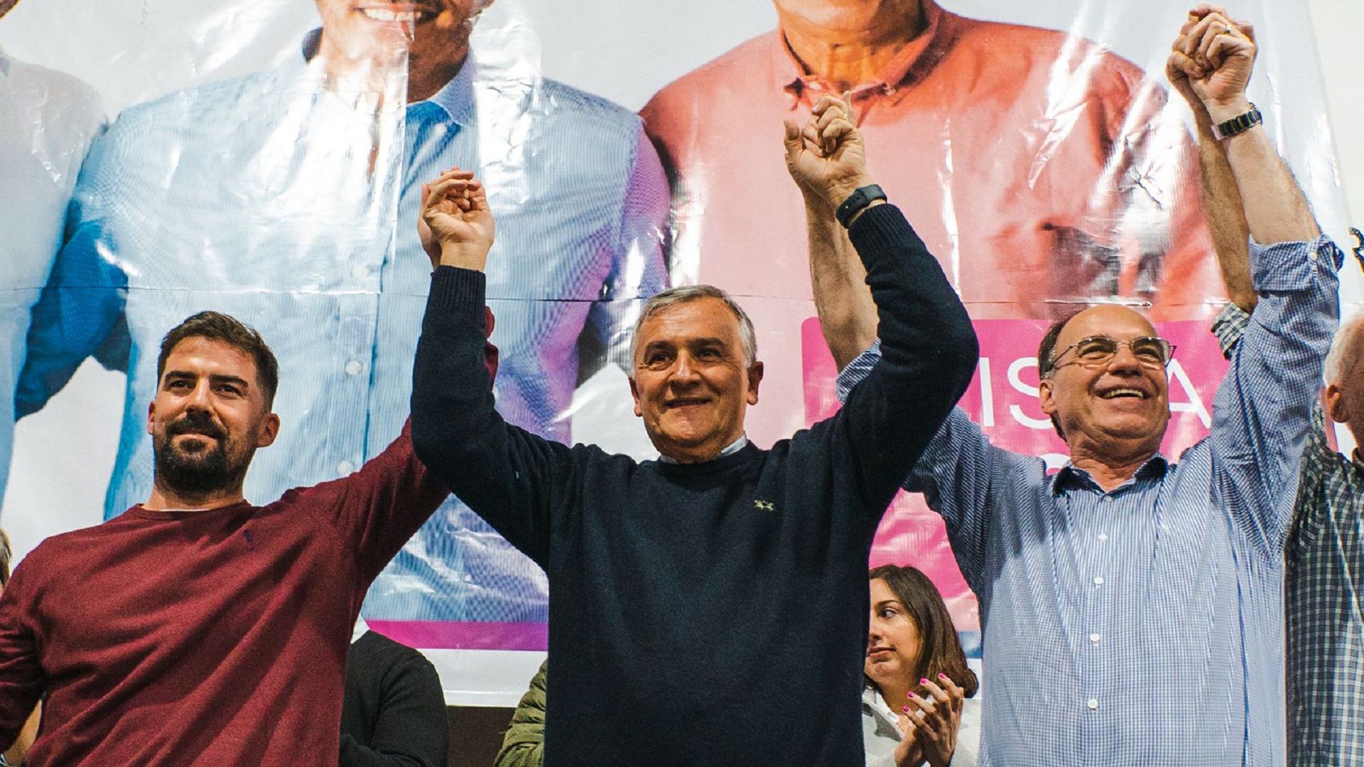 Gerardo Morales junto a Federico Frigeio y Pablo Blanco