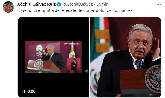 La aspirante del Frente Amplio por México a la candidatura presidencial criticó las expresiones del presidente en torno al caso ocurrido en Jalisco hace cinco días.