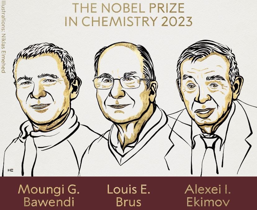 Los ganadores del Premio Nobel de Química 2023, Moungi G. Bawendi, Louis E. Brus y Alexei I. Ekimov. Nobel Prize/Europa Press