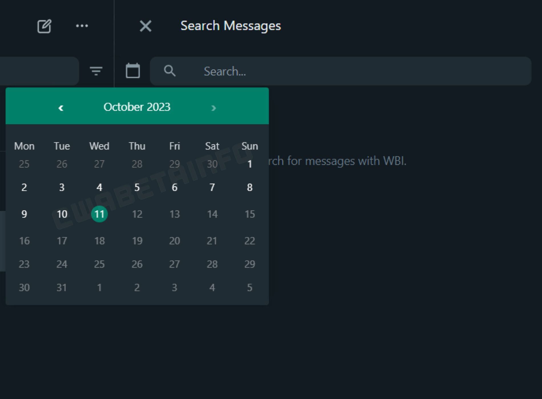 WhatsApp Web permitirá la búsqueda de mensajes usando fechas de envío. (WABetaInfo)