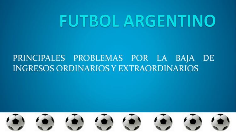 La portada del documento que circula entre los directivos del fútbol argentino