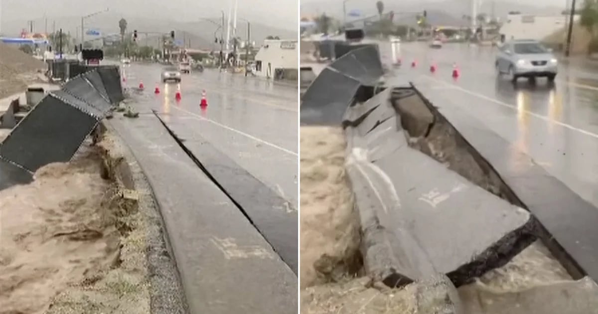 California highway collapses due to Hurricane Hillary