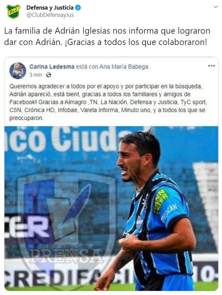 La confirmación de la aparición del ex futbolista Adrián Iglesias